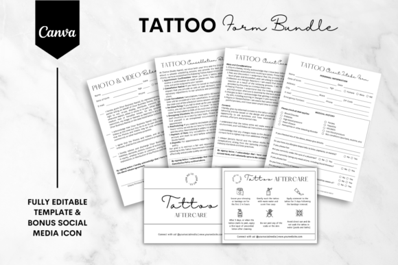 Download Tattoo Business Form Template Bundle 2 - Business form Collection